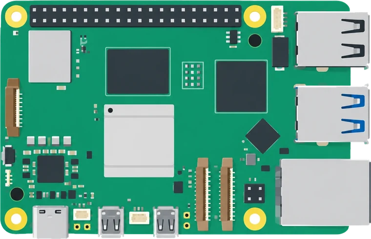 Eine Raspberry-Pi-Platine