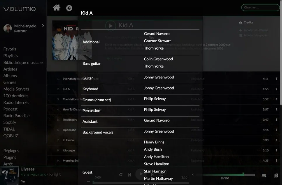 MyVolumio UI Music Details